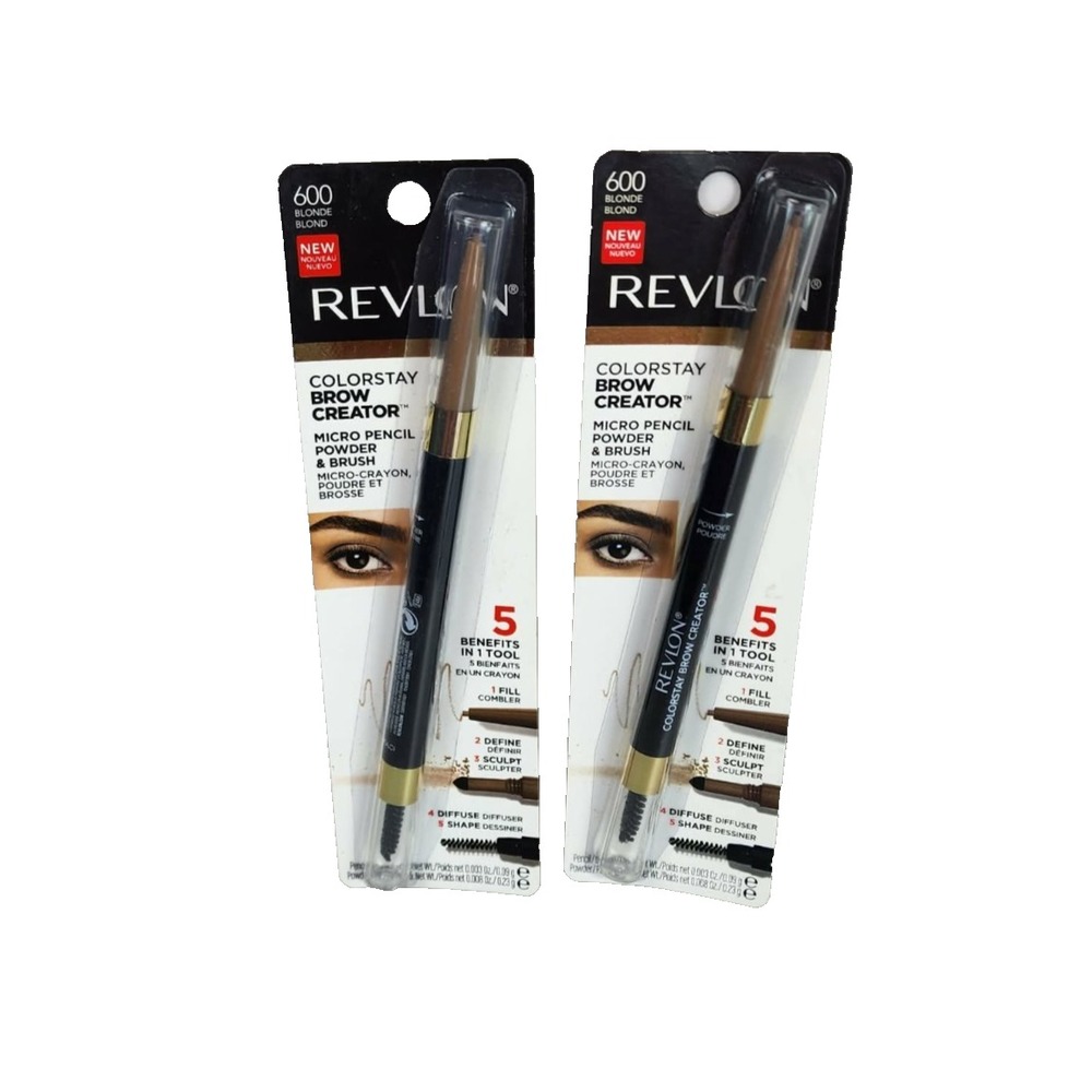 Revlon Colorstay Brow Creator Micro Pencil Powder Brush 600 Blonde Duo‎ Pack NEW